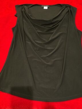 Women’s Black Drape Neck Sleeveless Top